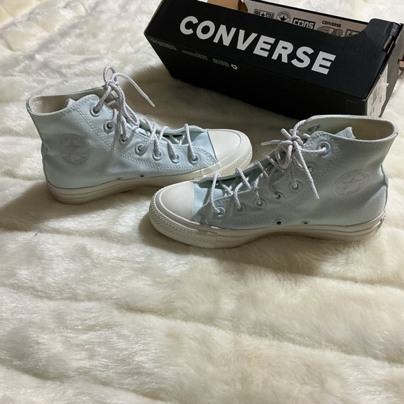 Converse Women's High-Top Sneakers - light blue- glacier blue - Picture 15 of 16